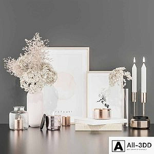 Decorative set with hydrangea and pampas grass