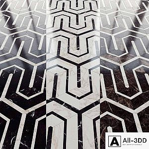 Marble tile hexagon and decor from New Ravenna mosaics