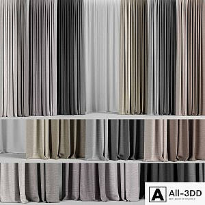 A set of curtains in different colors + tulle.