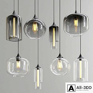 Smoky & Clear Glass Shade Pendant Lights