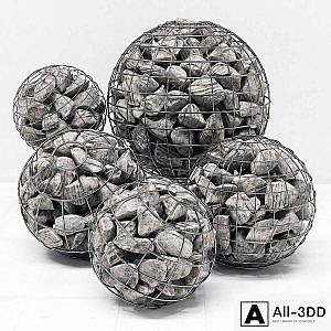 Gabion sphere rock stone / Gabion sphere from rocky stone
