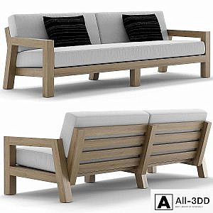 RH Outdoor Bonaire teak sofa