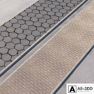 2 sidewalk options with road set_11