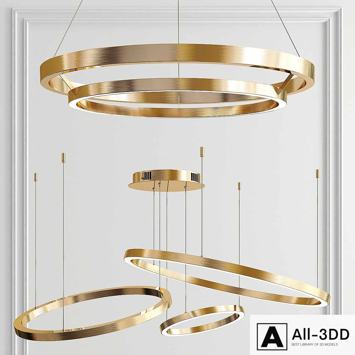 Grace & Hoops Ring Chandelier modern interior 3D model Grace & Hoops Ring Chandelier