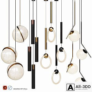 Four Pendant Lights amazing set vol12