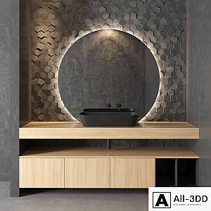 Cerasa NEROLAB | Wood veneer vanity unit