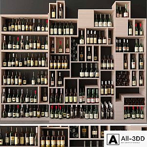 Large collection of wine in a wine shop. Alcohol 4