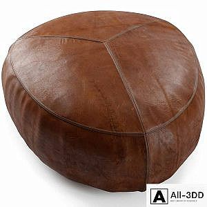 Stone Rawhide Brown Ottoman