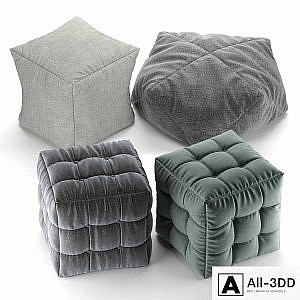 Soft fabric poufs