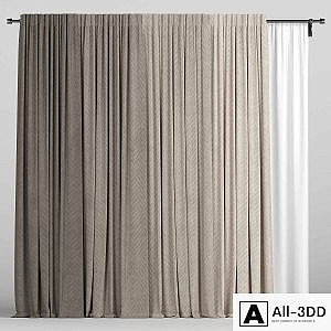 Brown curtains with tulle.