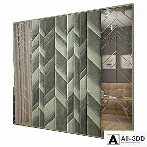 Headboard with a mirror
