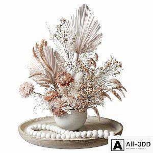 Bouquet of dried flowers with chrysanthemums 34