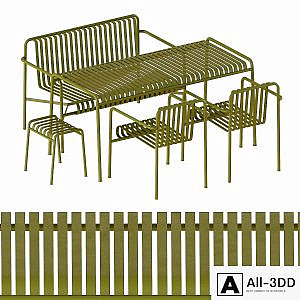 Hay palissade dining table and chairs