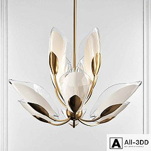 Blossom Gold Leaf 12 Light Chandelier by Hudson Valley