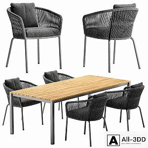 Solpuri Loop chair Classic Alu table set