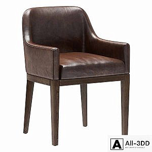 Restoration Hardware Morgan Curved-Back Track Leather Armchair
