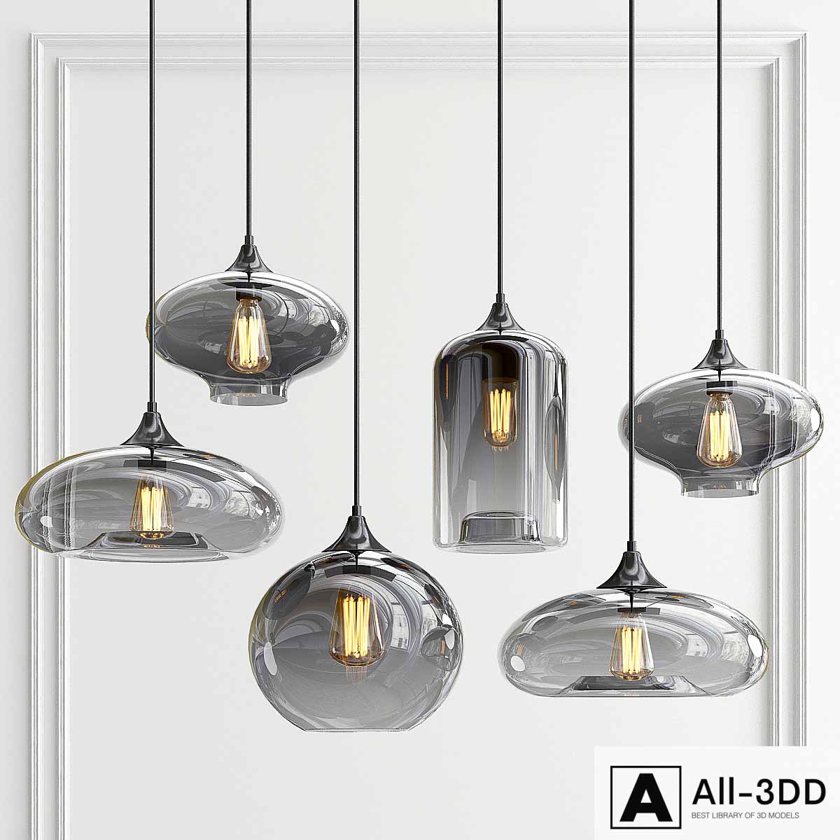 Eve Bulbs Pendant lights modern interior 3D model Eve Bulbs Pendant lights
