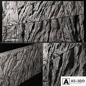 Stone rock wall splinter slab n2 / Stone rock wall slab from parts