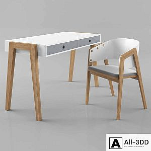 VOX Concept desk with VOX Uni chair white