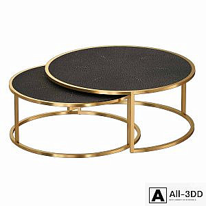 Keya Antique Brass Nesting Coffee Tables (Crate and Barrel)