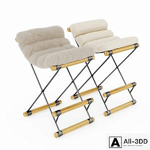 Chair The iron and rolled stool
