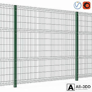 Metal fence 3D