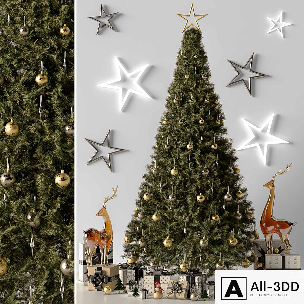 Christmas Tree 01 for Corona modern interior 3D model Christmas Tree 01 for Corona
