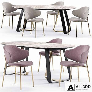 Holly dining chair and Sunshine table - Calligaris