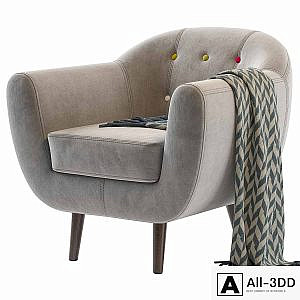 Armchair Rotterdam Tesla Gray