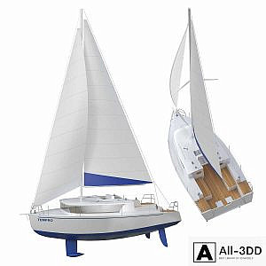White sailing yacht