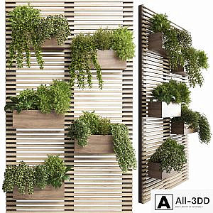Indoor plant-plant stand wood vase 03