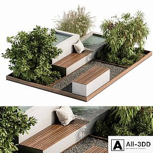 Backyard and Landscape Furniture Bench and Pound - Set 26