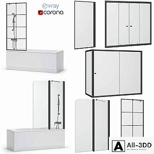 Bath screens and bathtubs Radaway and Ravak set 134