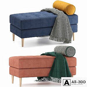 Siteno bench in 4 colors (Barhat Emerald / Barhat Blue / Salmon / Velvet Ocean) by Divanru