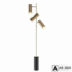 Floor lamp with three cylindrical swivel shades and marble base Article Number: sirene01