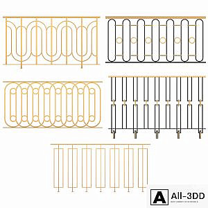 Set of classic railings