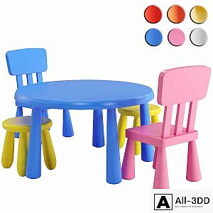 IKEA MAMMUT table, chair, stool