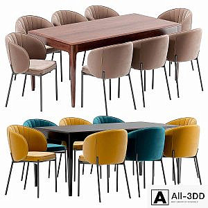 Coral dining chair and Brooklyn table