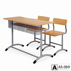 Chairs and school desk for two students "Extra"