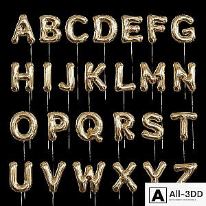 Inflatable foil balloons. English alphabet.