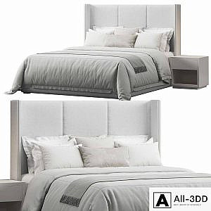 Striped Headboard Bed