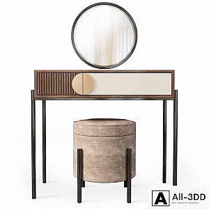Dressing table with mirror Bergamo Wooden Kors