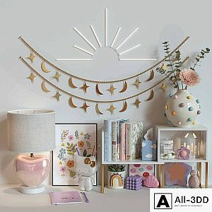 Girl pink decor set