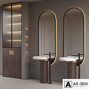 Bathroom furniture 1 - Falper Eccentrico basin & Noken Round faucet by Porcelanosa