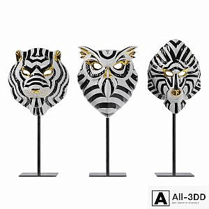 LLADRO SET ANIMAL MASK