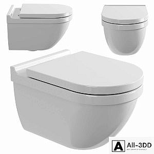Duravit Starck 3 wall-mounted washdown toilet