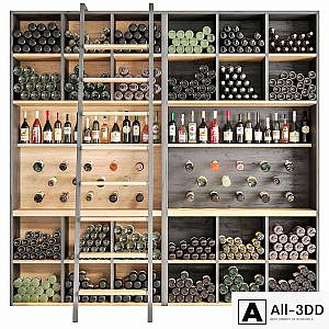 Showcase in a supermarket with wine and sparkling 2
