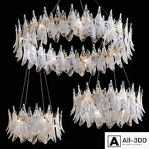 Hanging chandeliers SAINT FEATHERS ROUND