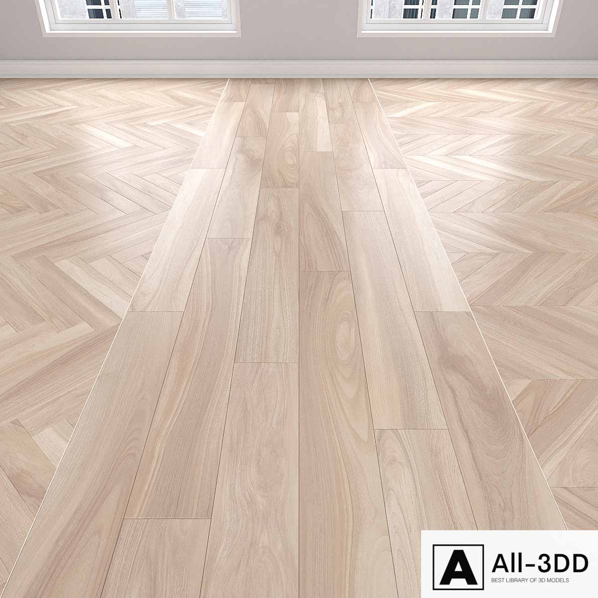 Parquet Oak modern interior 3D model Parquet Oak
