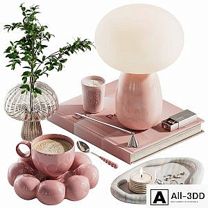 Decorative set ch2 in two colours: PinkBeige